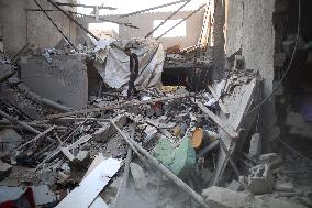 MIDEAST-GAZA-NUSEIRAT REFUGEE CAMP-ISRAELI AIRSTRIKE