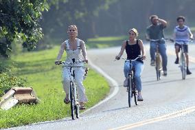 Jennifer Lopez On A Leisurely Bicycle Ride - The Hamptons