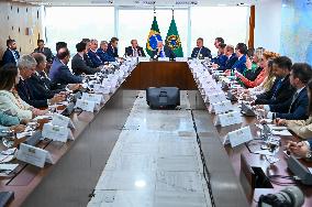 Brazil's President Luiz Inácio Lula Da Silva Meeting With Businessmen