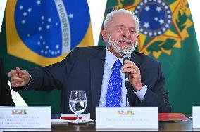 Brazil's President Luiz Inácio Lula Da Silva Meeting With Businessmen