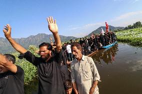 Muharram Procession In Interiors Of Dal Lake Kashmir