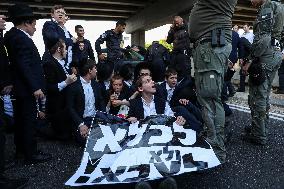 Ultra-Orthodox Jews Protest - Israel