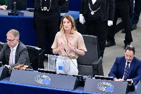 Roberta Metsola Reelected EU Parliament President - Strasbourg