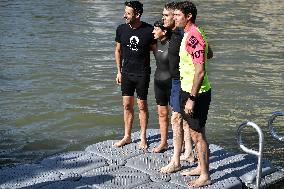 Mayor of Paris Anne Hidalgo swims in the Seine in Paris FA