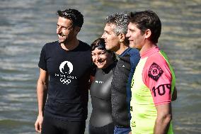 Mayor of Paris Anne Hidalgo swims in the Seine in Paris FA