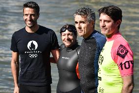 Mayor of Paris Anne Hidalgo swims in the Seine in Paris FA