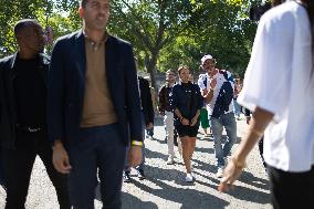 Mayor Anne Hidalgo Swims In The Seine River - Paris