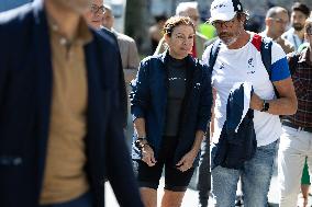 Mayor Anne Hidalgo Swims In The Seine River - Paris