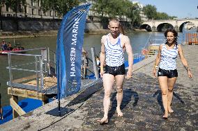 People Swimming In The Seine River - Paris