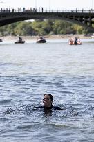 People Swimming In The Seine River - Paris