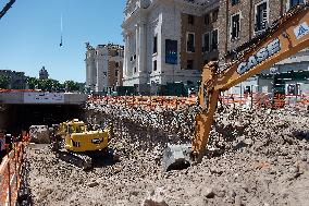 Demolished The Diaphragm That Separated The New Underpass From The Existing One Along The Lungotevere In Sassia And Piazza Pia,