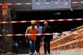 Demolished The Diaphragm That Separated The New Underpass From The Existing One Along The Lungotevere In Sassia And Piazza Pia,