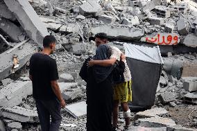 Aftermath Of Israeli Airstrike In Gaza, Palestine