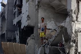 Aftermath Of Israeli Airstrike In Gaza, Palestine