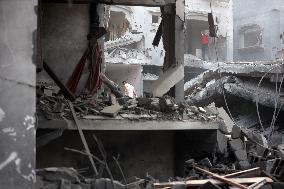 Aftermath Of Israeli Airstrike In Gaza, Palestine