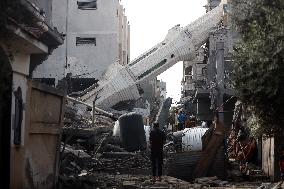 Aftermath Of Israeli Airstrike In Gaza, Palestine