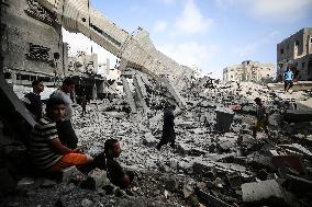 Aftermath Of Israeli Airstrike In Gaza, Palestine