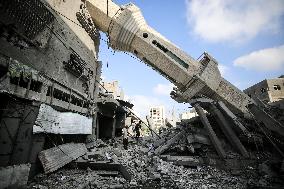 Aftermath Of Israeli Airstrike In Gaza, Palestine