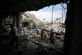 Aftermath Of Israeli Airstrike In Gaza, Palestine