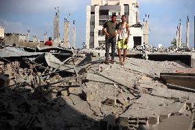 Aftermath Of Israeli Airstrike In Gaza, Palestine