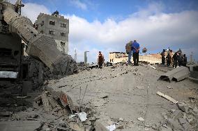 Aftermath Of Israeli Airstrike In Gaza, Palestine