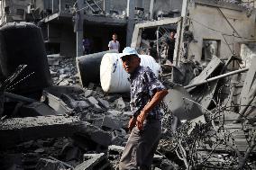 Aftermath Of Israeli Airstrike In Gaza, Palestine