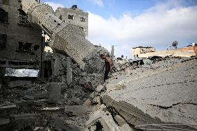 Aftermath Of Israeli Airstrike In Gaza, Palestine