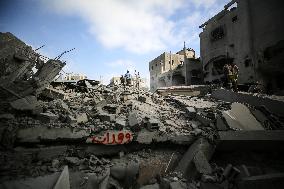 Aftermath Of Israeli Airstrike In Gaza, Palestine