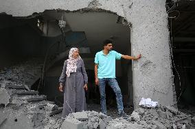 Aftermath Of Israeli Airstrike In Gaza, Palestine