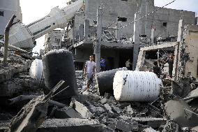 Aftermath Of Israeli Airstrike In Gaza, Palestine