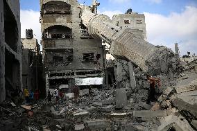 Aftermath Of Israeli Airstrike In Gaza, Palestine