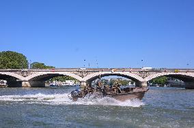 French Army Secures Access to Seine River Before Olympic Games - Paris