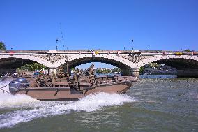 French Army Secures Access to Seine River Before Olympic Games - Paris