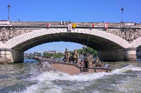 French Army Secures Access to Seine River Before Olympic Games - Paris