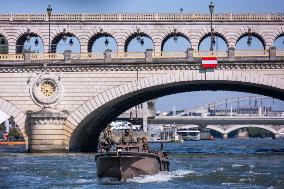 French Army Secures Access to Seine River Before Olympic Games - Paris