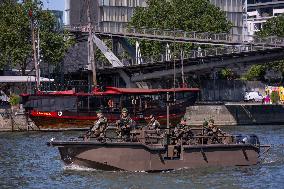 French Army Secures Access to Seine River Before Olympic Games - Paris