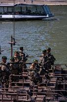 French Army Secures Access to Seine River Before Olympic Games - Paris