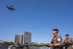 French Army Secures Access to Seine River Before Olympic Games - Paris