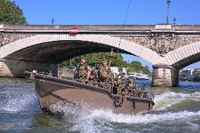 French Army Secures Access to Seine River Before Olympic Games - Paris