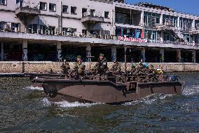 French Army Secures Access to Seine River Before Olympic Games - Paris