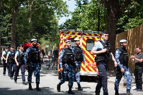 Paris 2024 - Qatari Police Officers Patrol Ahead of Games - Paris