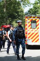 Paris 2024 - Qatari Police Officers Patrol Ahead of Games - Paris