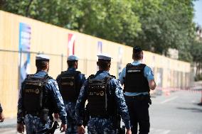 Paris 2024 - Qatari Police Officers Patrol Ahead of Games - Paris