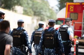 Paris 2024 - Qatari Police Officers Patrol Ahead of Games - Paris