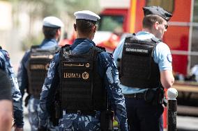 Paris 2024 - Qatari Police Officers Patrol Ahead of Games - Paris