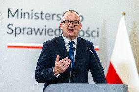 Polish Minister Of Justice Adam Bodnar-Press Conference