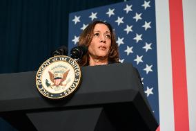 Vice President Of The United States Kamala Harris Delivers Remarks At Michigan Campaign Event On Donald J. Trump Assassination A