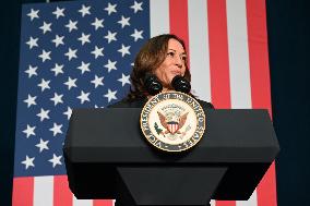 Vice President Of The United States Kamala Harris Delivers Remarks At Michigan Campaign Event On Donald J. Trump Assassination A