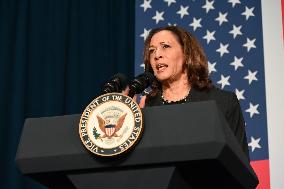 Vice President Of The United States Kamala Harris Delivers Remarks At Michigan Campaign Event On Donald J. Trump Assassination A