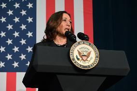 Vice President Of The United States Kamala Harris Delivers Remarks At Michigan Campaign Event On Donald J. Trump Assassination A